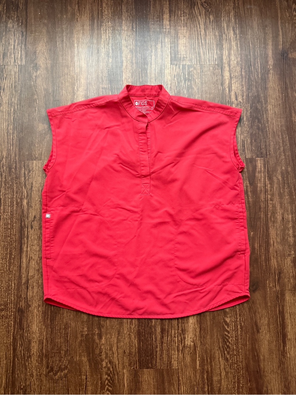 FIGS Women’s Neon Red Rafael Oversized Scrub Top Nursing Hospital - Size M